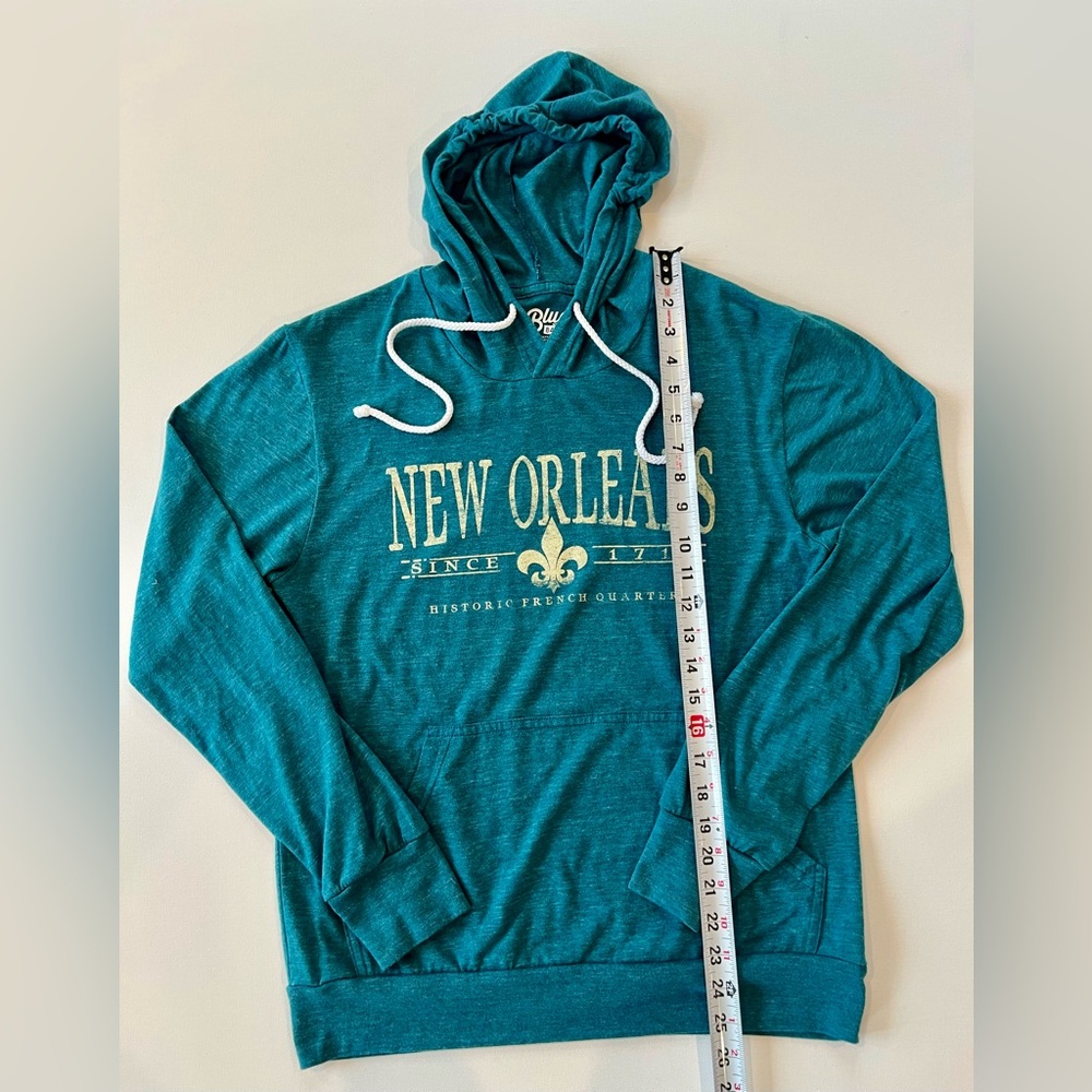 Blue 84 New Orleans Teal NOLA Hoodie Louisiana French Quarter Small Souveniere - Picture 2 of 12